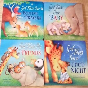 Childrens 4 book set God Bless Collection Board Book 8in Multicolor Religious